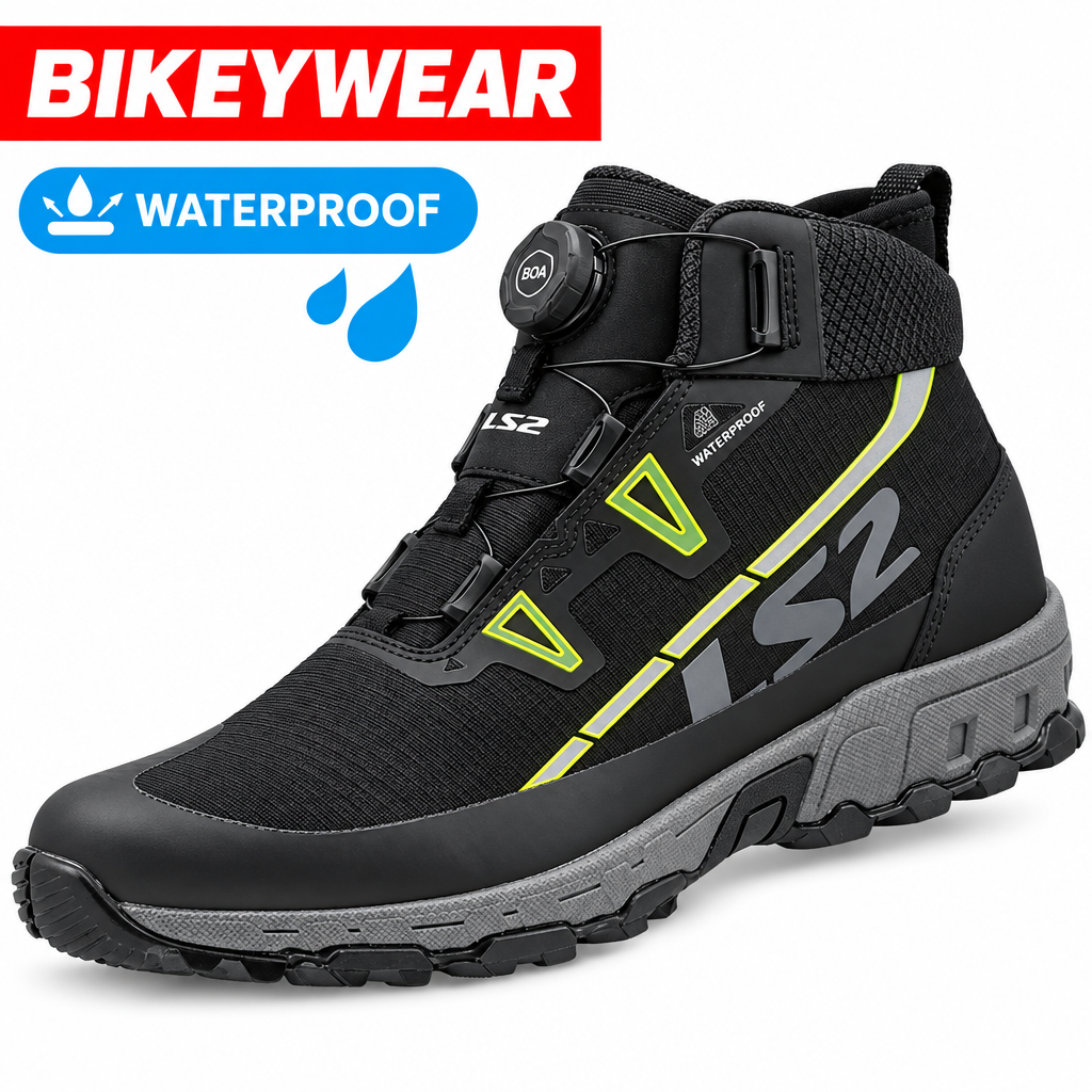 LS2 TREKKER WATERPROOF BOOTS BLACK NEON | BIKEYWEAR