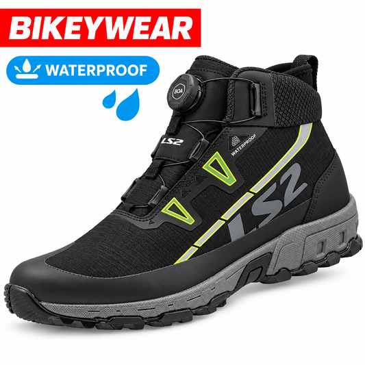 LS2 TREKKER WATERPROOF BOOTS BLACK NEON | BIKEYWEAR