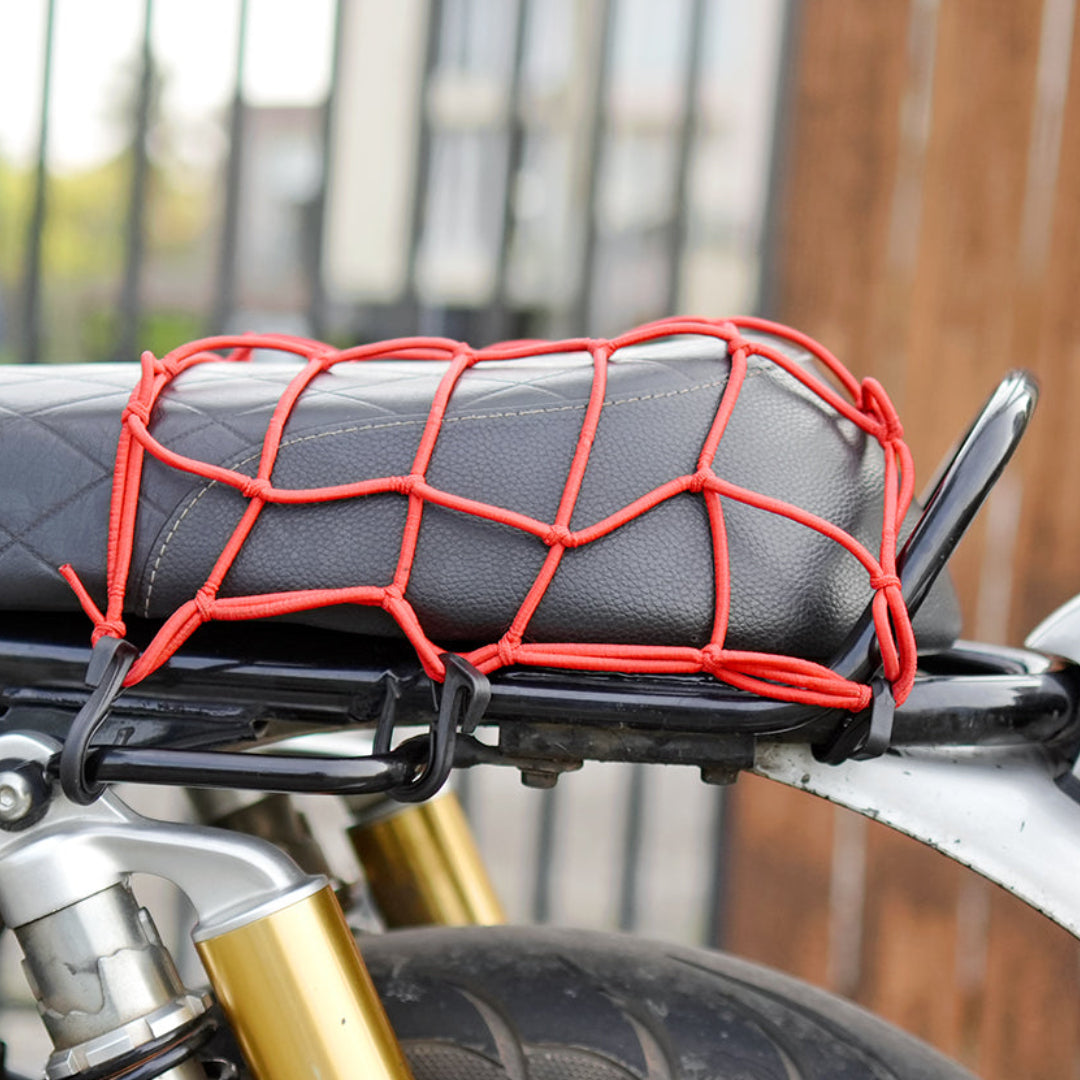 66BHP Stretch Cargo Net 15 x 15 inch with 6 Scratch-Proof Hooks – Motorcycle Luggage Net