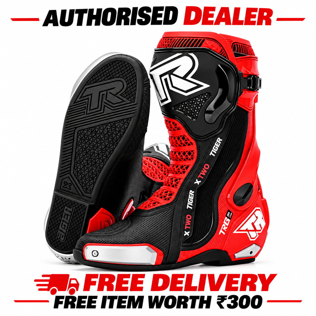 TIGER TR X2 PRO SPORTS BIKE RIDING BOOTS WITH ATTACHED INNER BOOTIE
