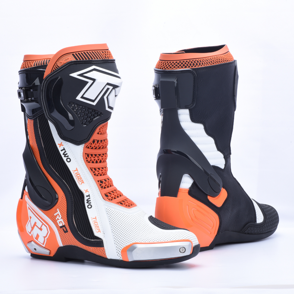 TIGER TR X2 PRO SPORTS RIDING BOOTS ORANGE WHITE | TIGER X TWO