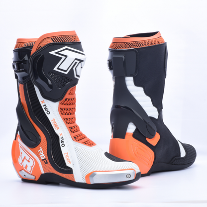 TIGER TR X2 PRO SPORTS RIDING BOOTS ORANGE WHITE | TIGER X TWO