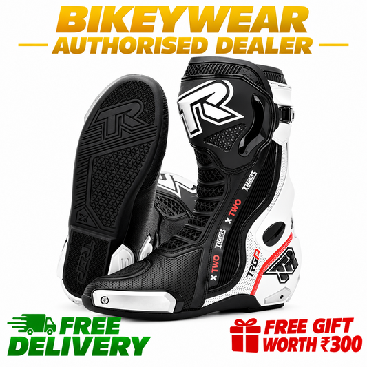 TIGER TR X2 PRO SPORTS BIKE RIDING BOOTS BLACK WHITE