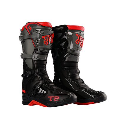 TR MTR T2 MOTOCROSS OFFROAD BOOTS  GREY RED – TR TIGER INDIA