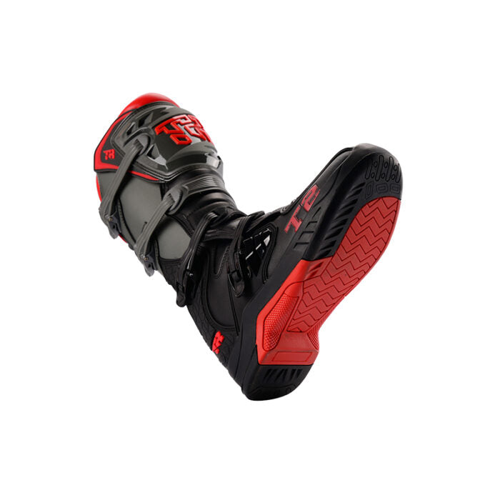 TR MTR T2 MOTOCROSS OFFROAD BOOTS  GREY RED – TR TIGER INDIA