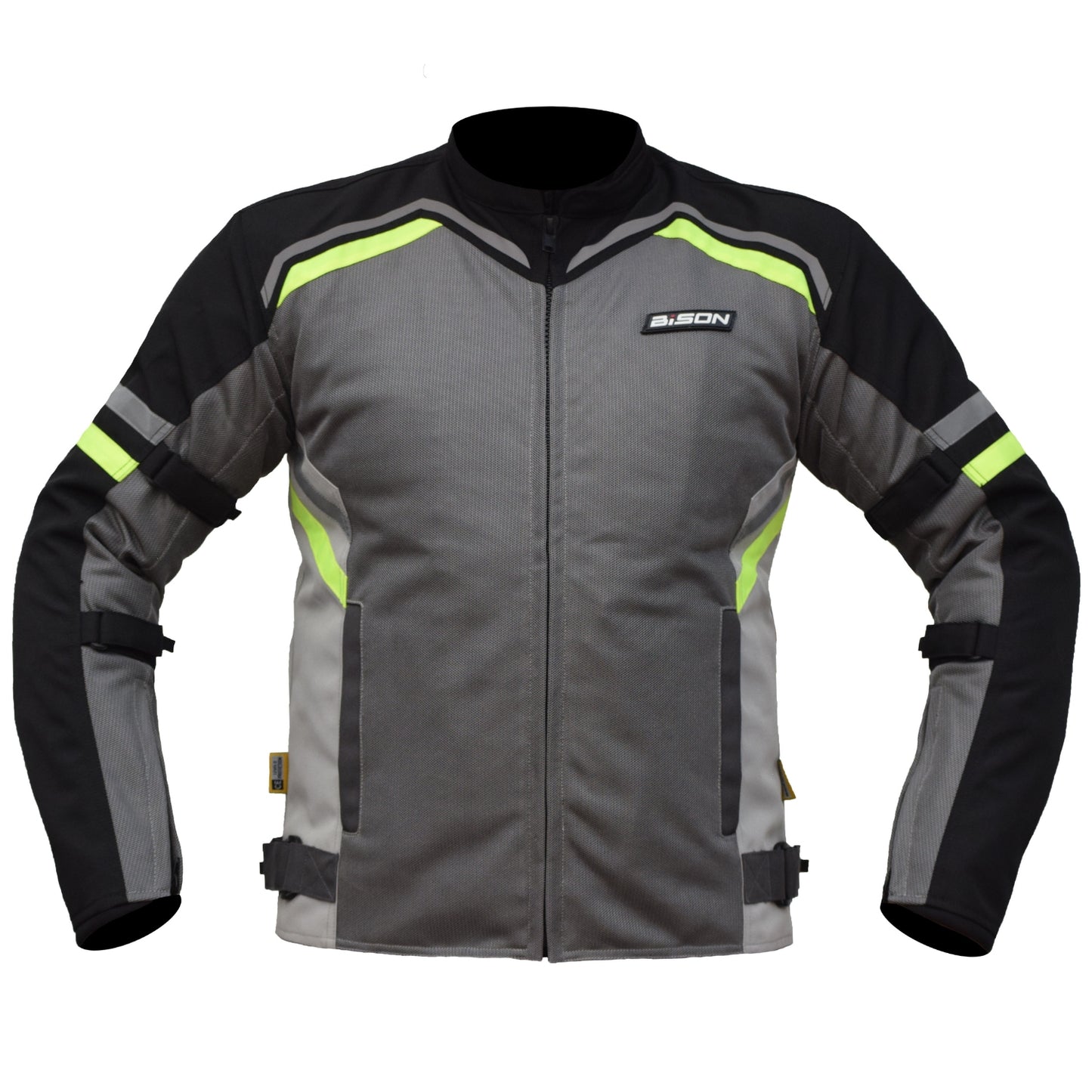 RAPTOR V.2 - BLACK GREY HI-VIZ GREEN JACKET - Bison Progear