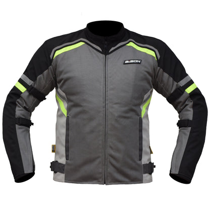 RAPTOR V.2 - BLACK GREY HI-VIZ GREEN JACKET - Bison Progear