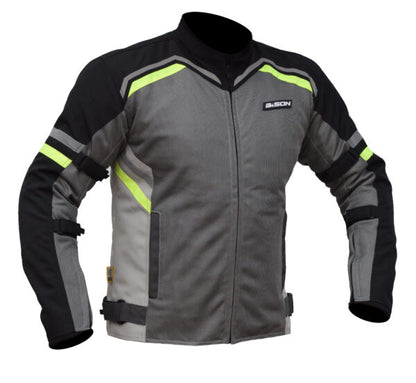 RAPTOR V.2 - BLACK GREY HI-VIZ GREEN JACKET - Bison Progear