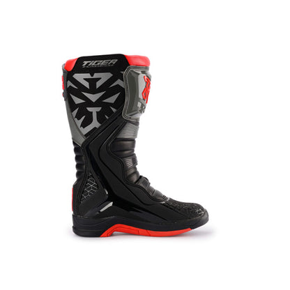 TR MTR T2 MOTOCROSS OFFROAD BOOTS  GREY RED – TR TIGER INDIA